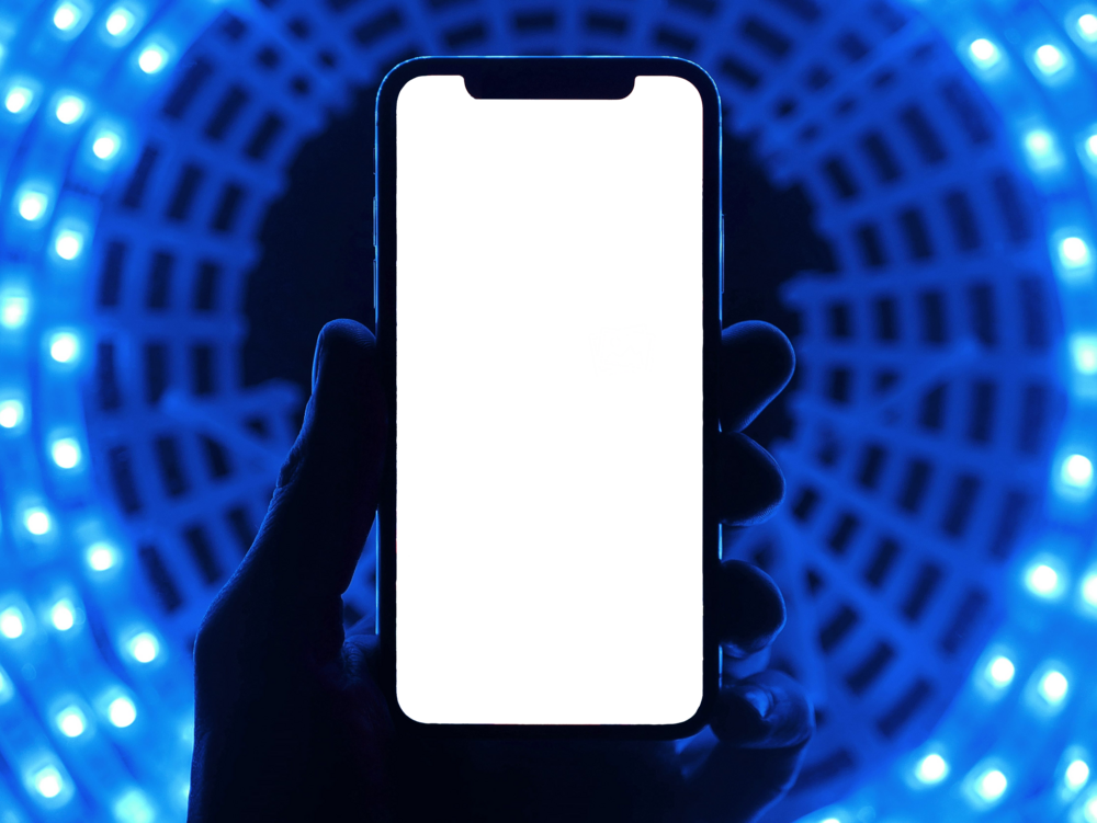 Mobile Mockup: iphone in a show with special effects
